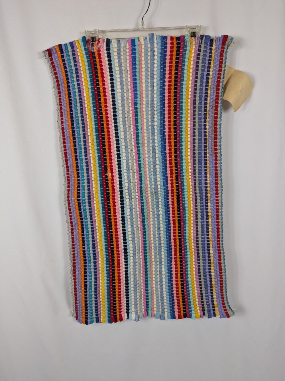 Vintage Rag Rug Multicolor Bright Cottagecore Reversible Throw Doormat Retro NEW